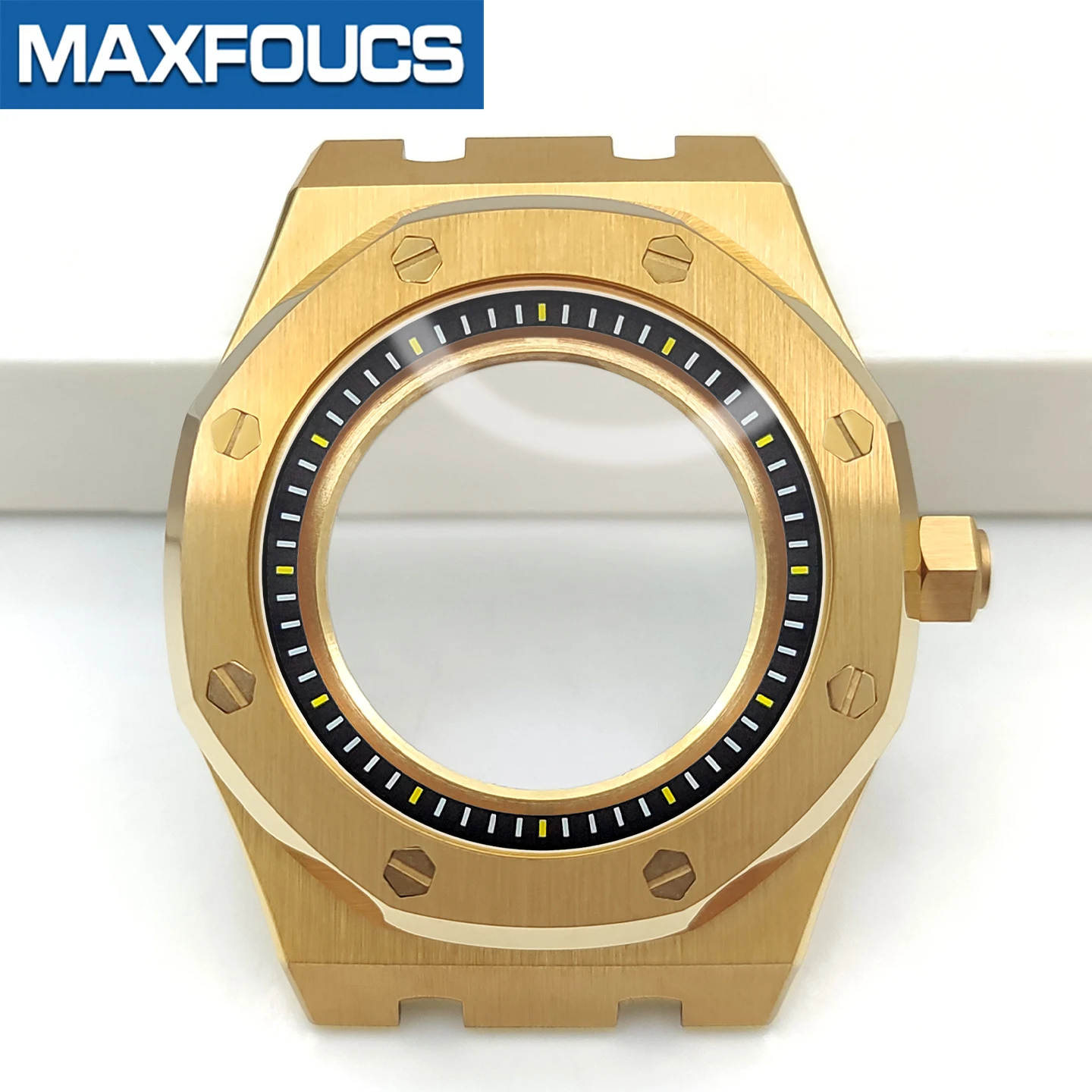 A.P.Style Uhrengehäuse MOD SKX NH35 NH36 4R36 Edelstahl Krone Kapitelring Saphirglas Glänzend/Gebürstet Uhrengehäuse Kundenspezifische Teile – Detail 13