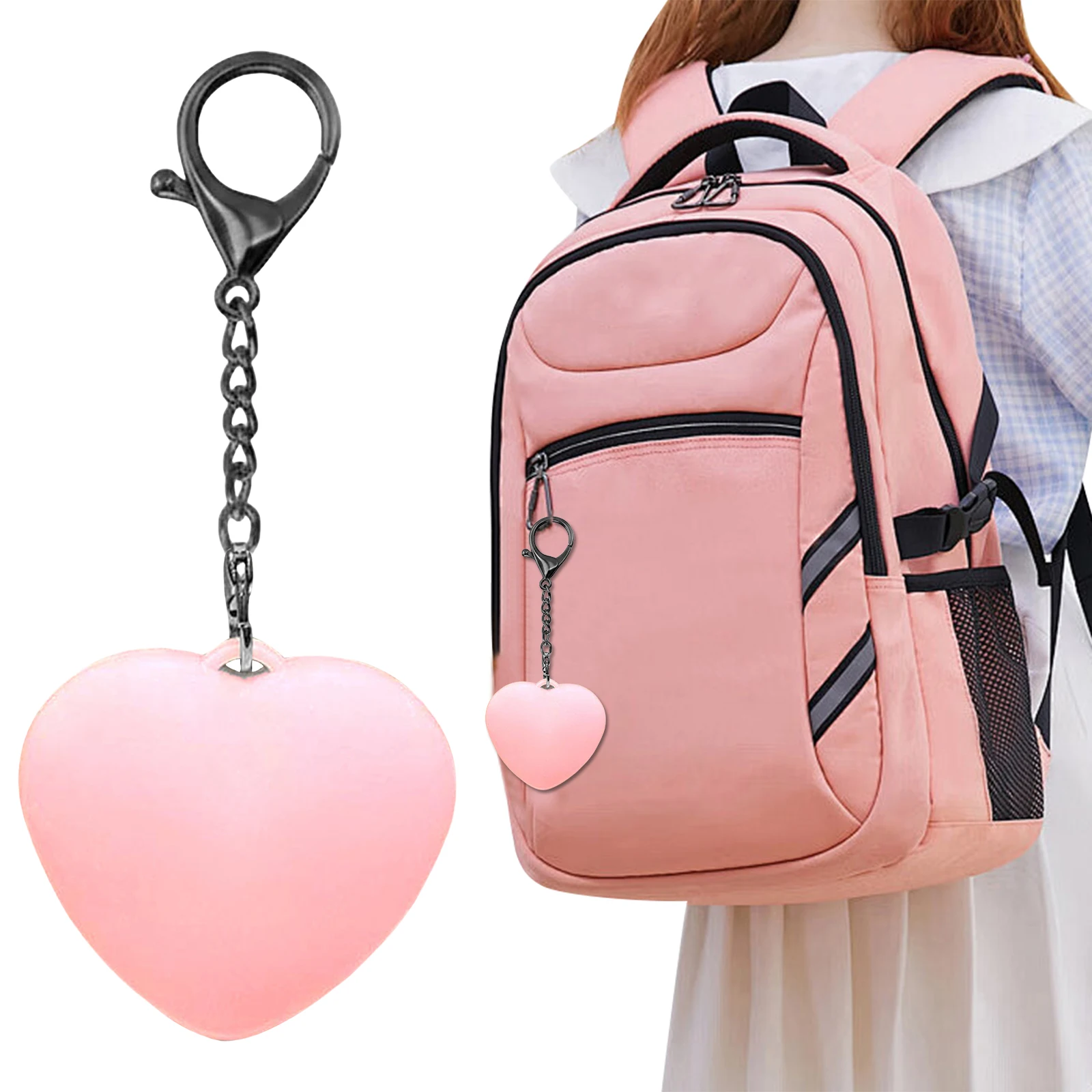 Heart Purses Keychain Purse Light with LED Automatic Sensor Rechargeable Mini Flashlight for Women Ladies Girls Gift