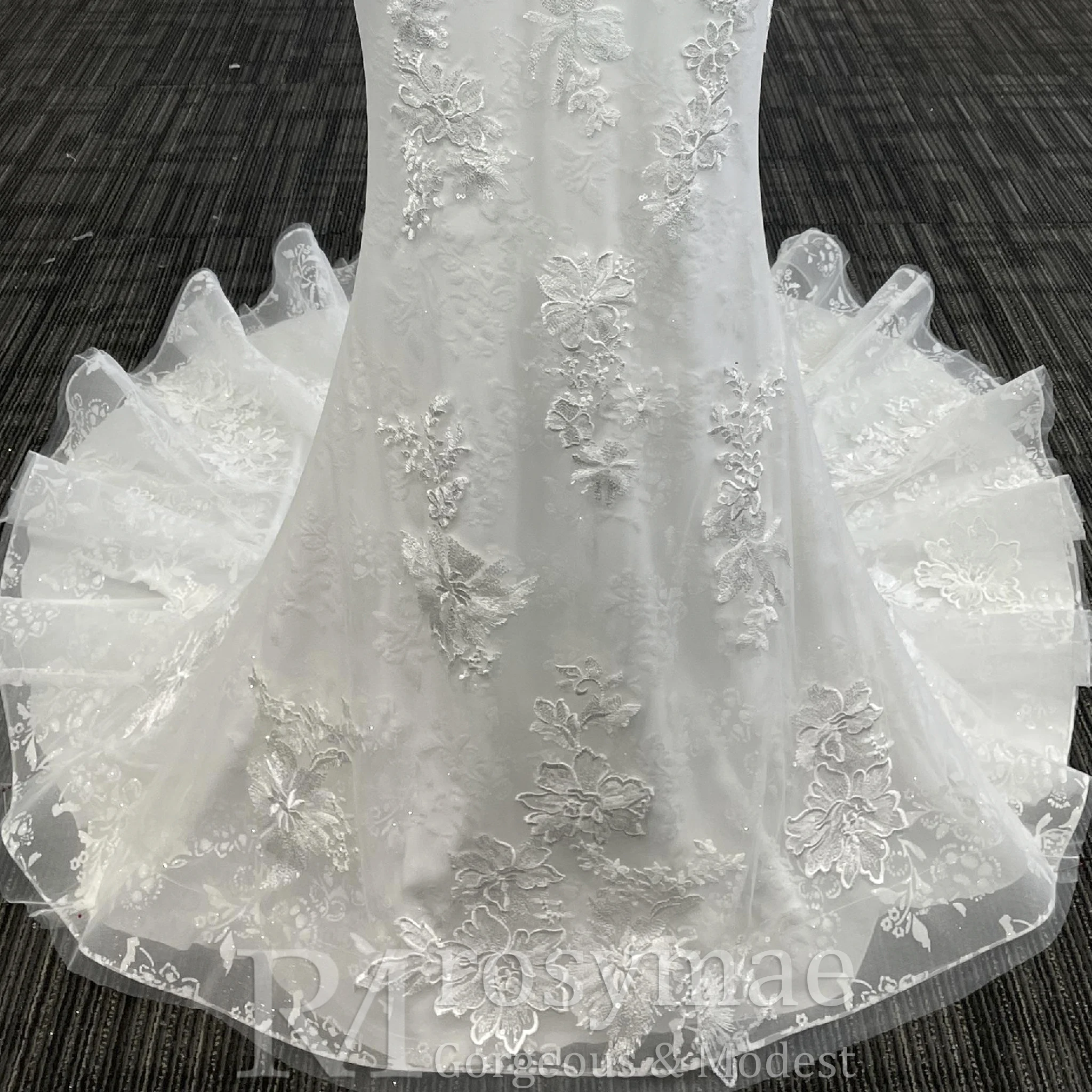 Rosymae luxe zeemeermin trouwjurk vierkante hals backless jurk voor bruiden vestidos de boda y novia