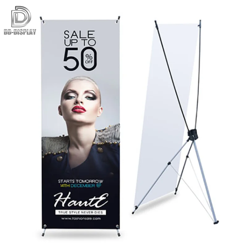 DD Banner Stand Portable Tripod Collapsible Advertising Banners Aluminum Poster Display Stand for Party and Wedding 80 X 180cm