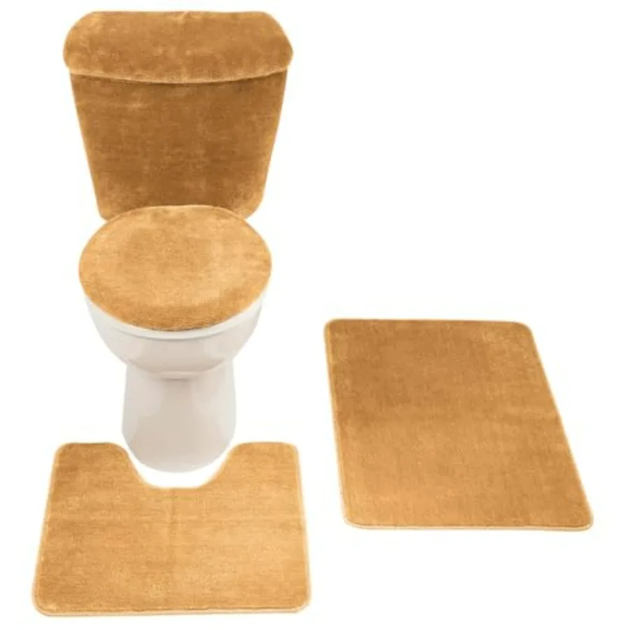 

5 Piece Bath Set for Bathroom with Soft Microfiber Material in Cream Color Absorbent and Quick-Drying