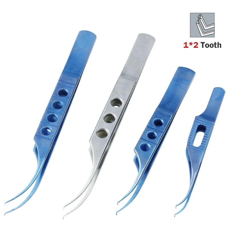 1pcs Stainless Steel/Titanium Colibri Beaked Toothed Forceps Fine Pierse Tips Tweezers Dental Tissue Forceps Surgical Instrument