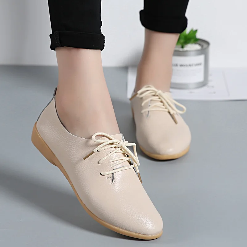 Loafers Women Casual Shoes Genuine Leather Summer  Moccasins Soft Pointed Toe Ladies Footwear Women Flats Shoes Female yui8