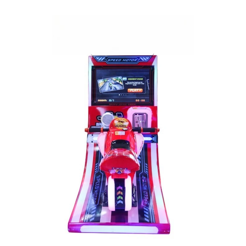 Little rider somatosensory motorcycle coin racing machine children's indoor video game city