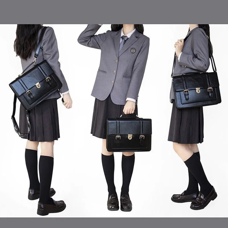 حقيبة يد للطلاب اليابانيين حقيبة مدرسية ريترو حقيبة ظهر من البولي يوريثان JK حقائب موحدة حقيبة كروس سعة كبيرة حقيبة ساعي حقيبة كامبريدج #5
