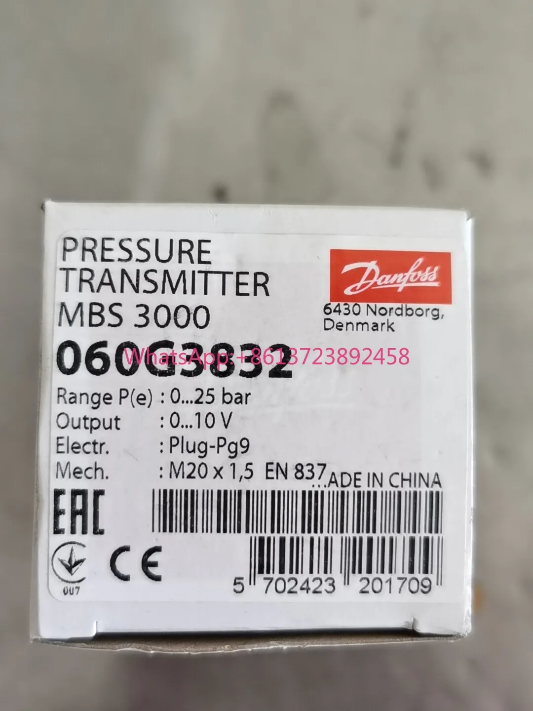 

Danfoss pressure transmitter MBS3000 060G3832