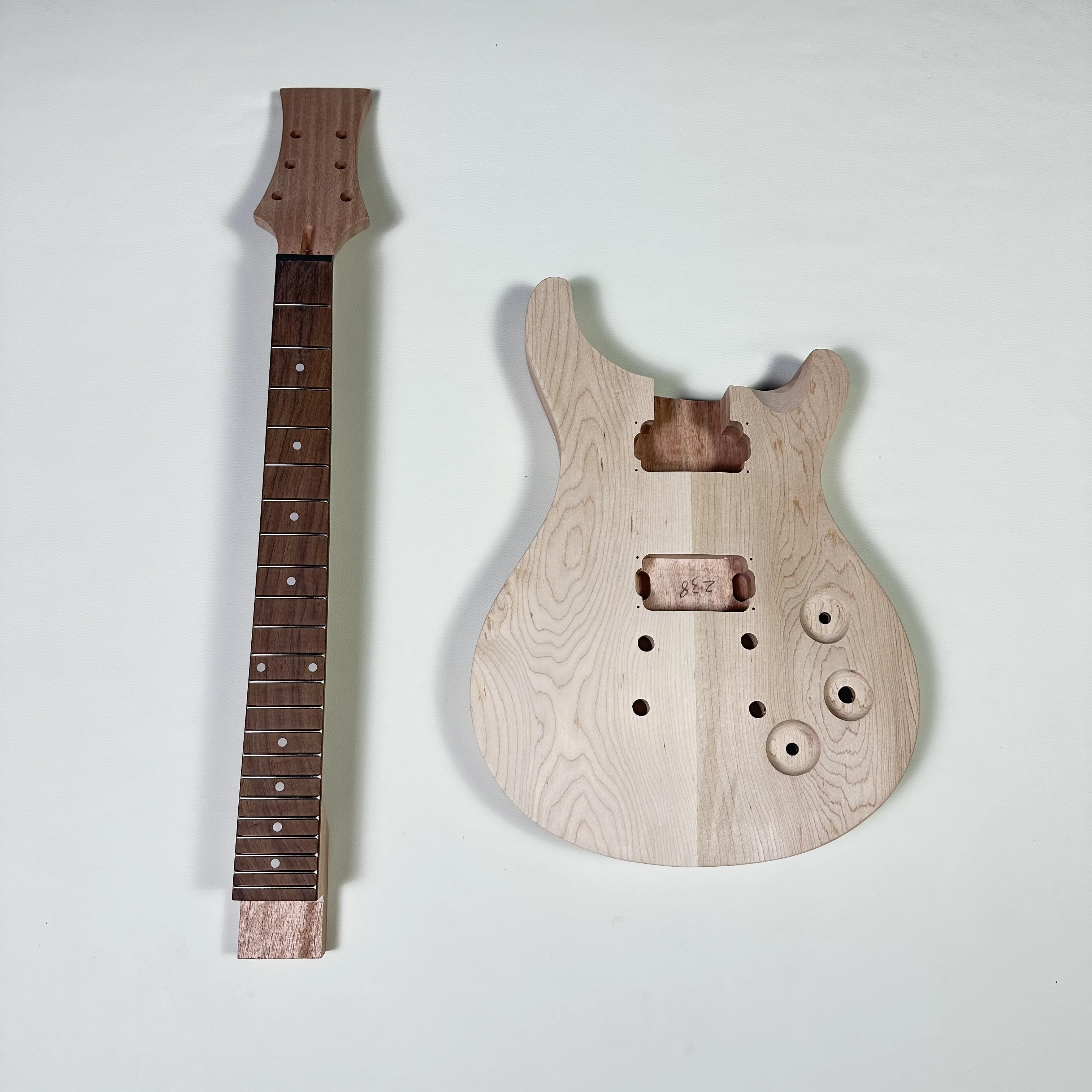 DIY PRS Electric Guitar Kit Unfinished Maple Cup Mahogany Body And Neck for Custom Build Project