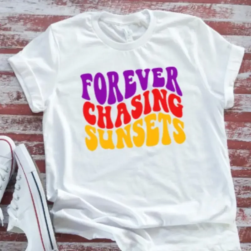 Forever Chasing Sunsets White T Shirt
