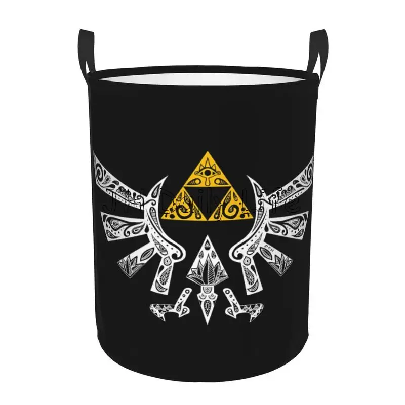 Zelda Legend Skullies Laundry Basket Foldable Laundry Hamper Waterproof Oxford Cloth Large Clothes Storage Bucket Toys Organizer