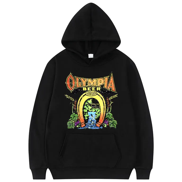 

Olympia Beer Good Luck Hoodie Men Women Gym Fitness Funny Meme Sweasthirt Unisex Oversized Hoodies Male Casual Fleece Pullover