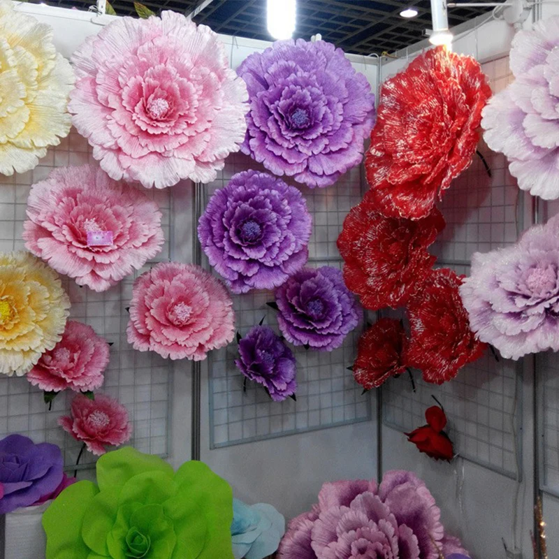 Artificial Large Peony Flower Wall Panels Diameter 30-50cm Silk Flower Backdrop Wedding Party Birthday Wall Hanging Photo Decor