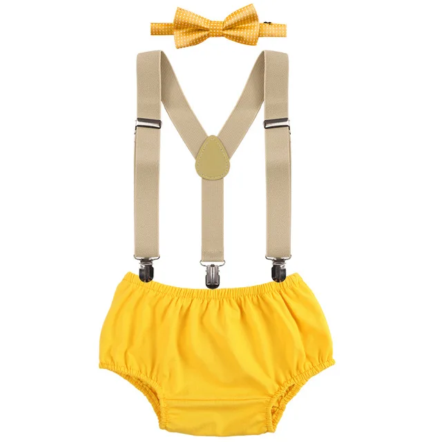 Sets Newborn Baby Smash Cake Outfit for Boy 1st Year Theme Birthday Party Romper Crown Headband Suspenders Baby Photograph