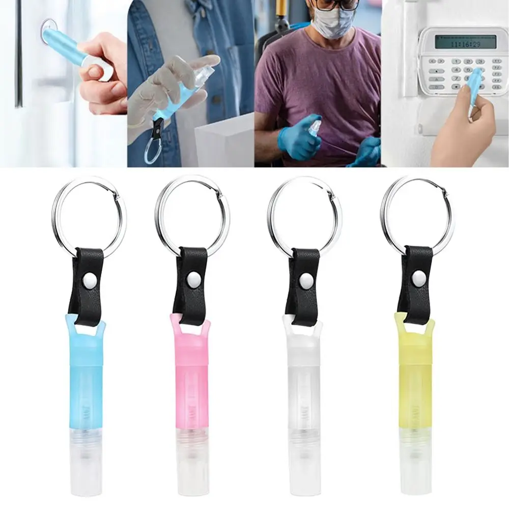 Reusable Plastic Keychain Accessories Press Elevator Button Perfume Bottle Empty Bottle Spray Sub Bottle Spray Tank