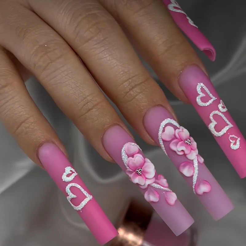 6pc 手作りアクリル花ネイルチャーム 3D 彫刻花ネイルクラフトアクセサリー DIY デザイナーチャームネイルアート装飾