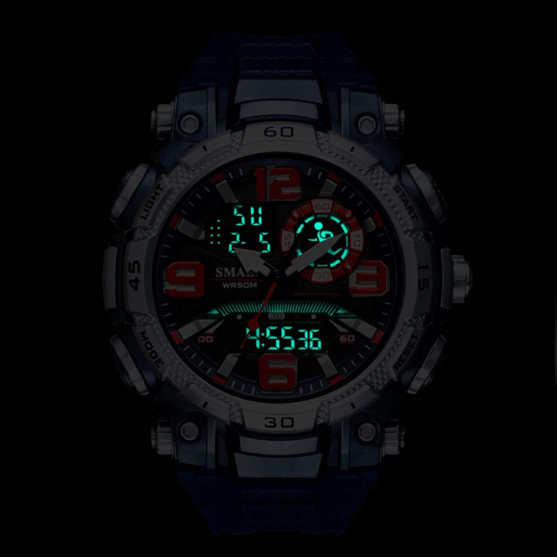 SMAEL Digital Quartz Watch for Men Sport Electronic Waterproof Dual Time Men\'s Military Watches Shock Resistant Alarm Clock