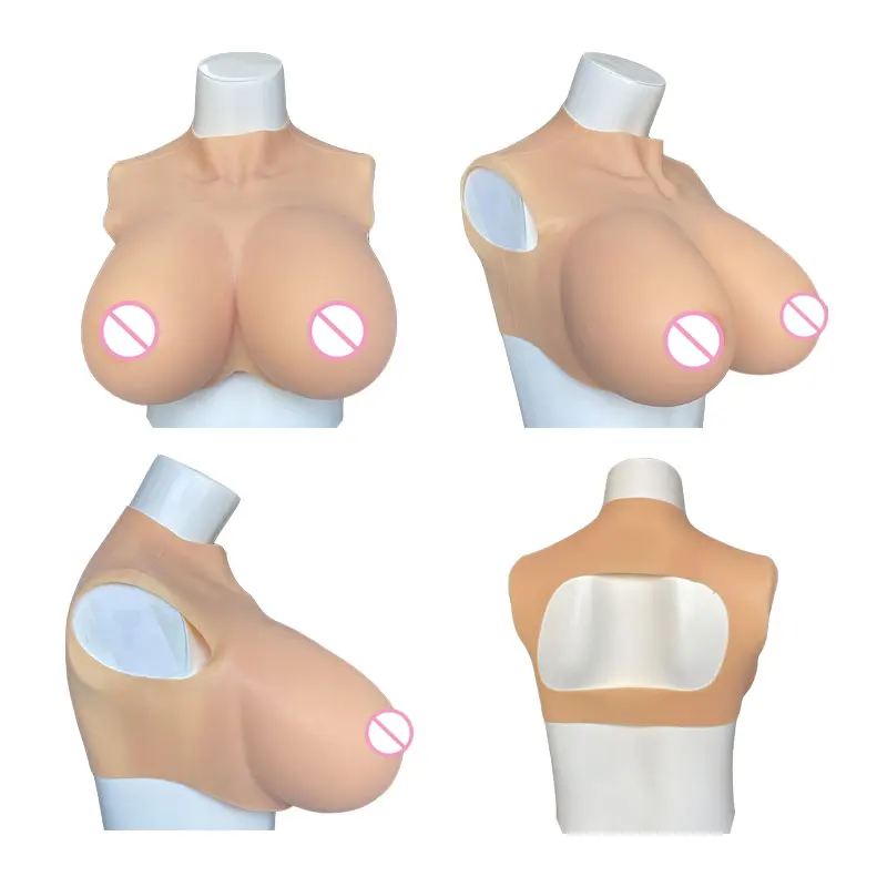 Huge Plump Silicone Breast Forms with Realistic Nipple Areola for Transgender Crossdressing Cosplay Fake Boobs Shake Enhance