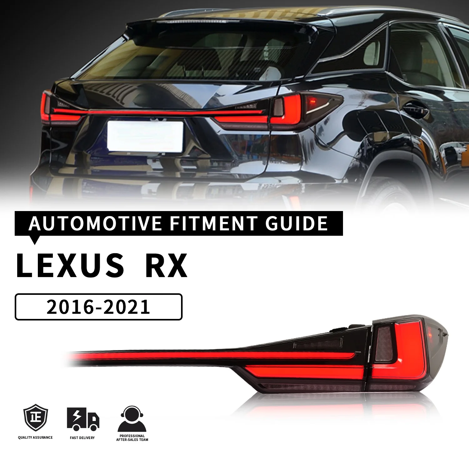 Archaic Tail Light forLexus RX270 RX300 RX350 RX450h 2016 - 2021 LED Taillight with Trunk Light Sequential Turn RX350 Rear Lamp