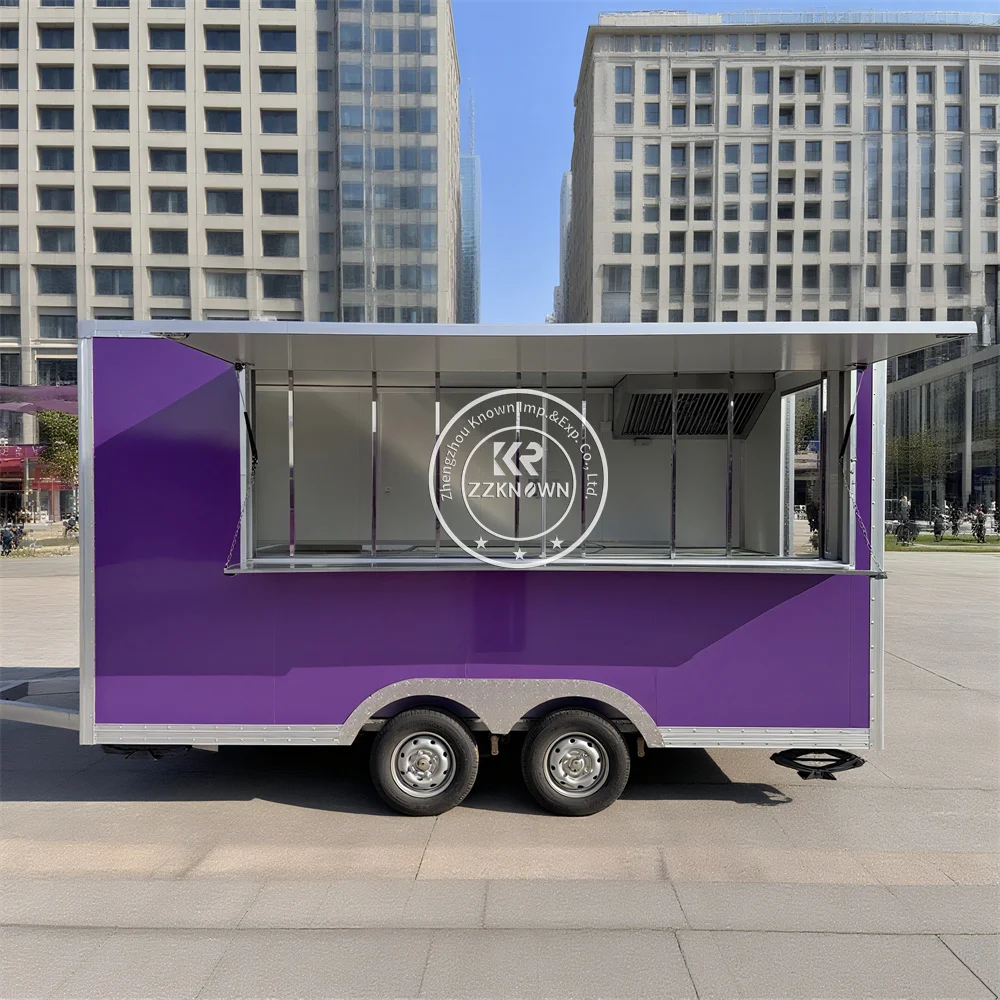 

Concession Catering Trailer Fully Equipped Food Trailer Coffee Ice Cream Pizza Cart Street Mobile Food Truck With Full Kitchen
