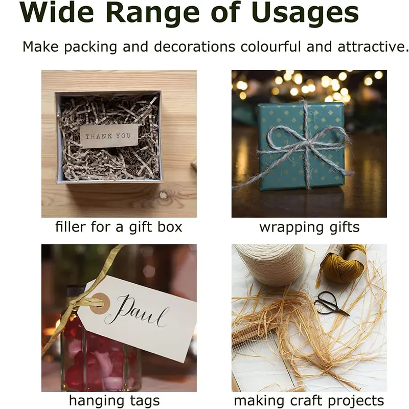 218 ياردة الرافية ورقة كرافت الشريط التعبئة ورقة خيوط الرافية غزل محبوك ورقة حبل DIY بها بنفسك الحرفية مهرجان هدية التفاف 1/4 بوصة