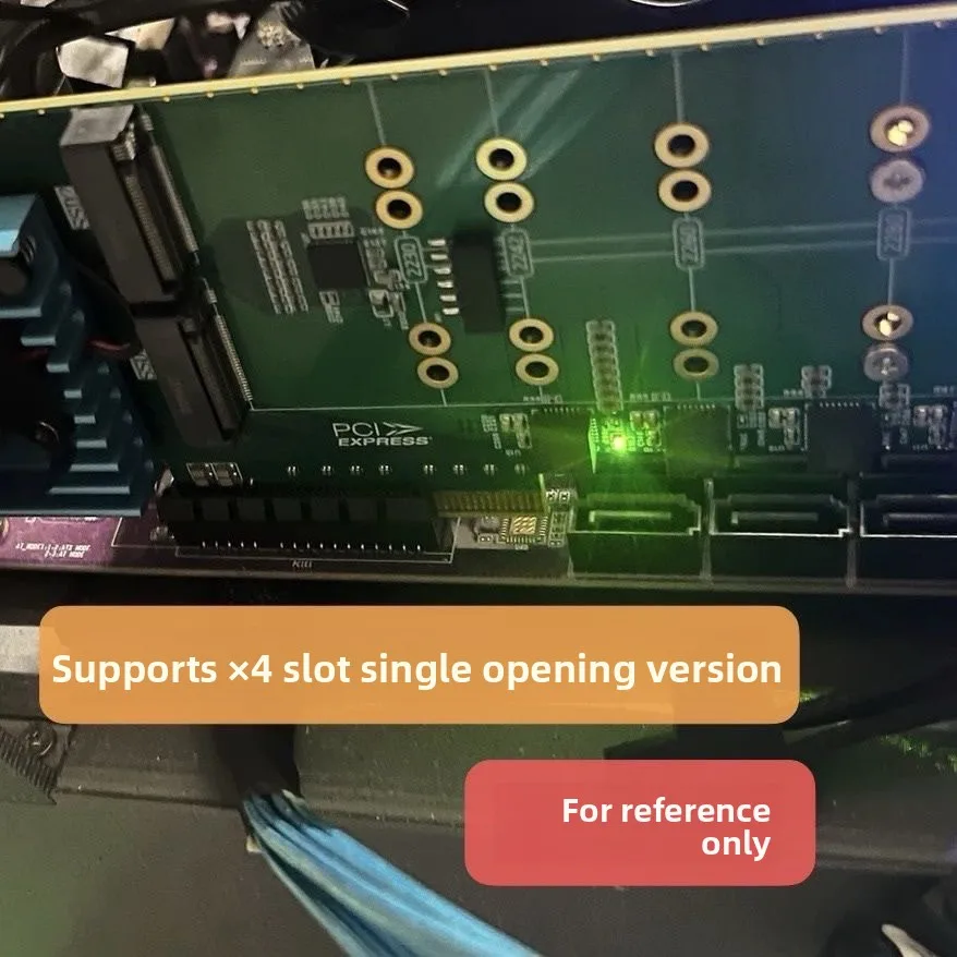 2025 بطاقة صفيف محول NVMe جديدة خالية من الانقسام وخالية من السائق بطاقة توسيع كاملة عالية نصف عالية Plx8747 64GT/S