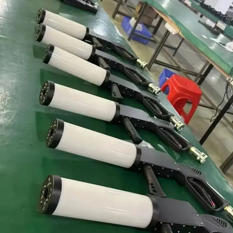 2 قطعة يده CO2 الدخان بندقية RGB الملونة LED ثاني أكسيد الكربون الغاز العمود بندقية المرحلة جو المعدات ل ملهى ليلي بار DJ ديسكو #1