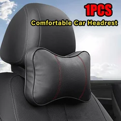 Top Quality Cowhide Car Neck Pillows Headrest Neck Pillow Support Auto Universal