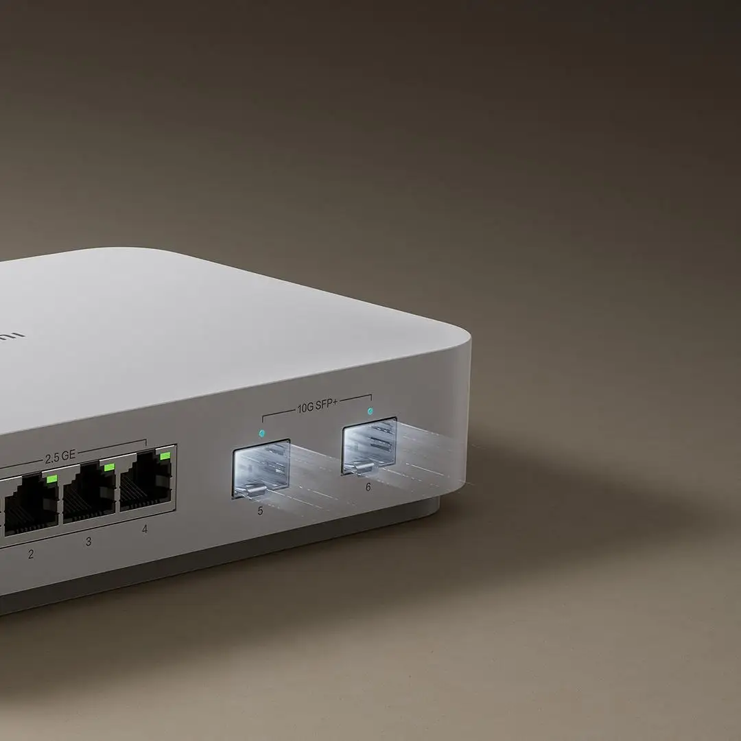 Xiaomi Mijia 10000M Ethernet-коммутатор 4 × 2,5G + 2 × 10GMbps Мини-сетевые коммутаторы VLAN Ethernet-сплиттер Lan Router 6 портов Концентратор-переключатель