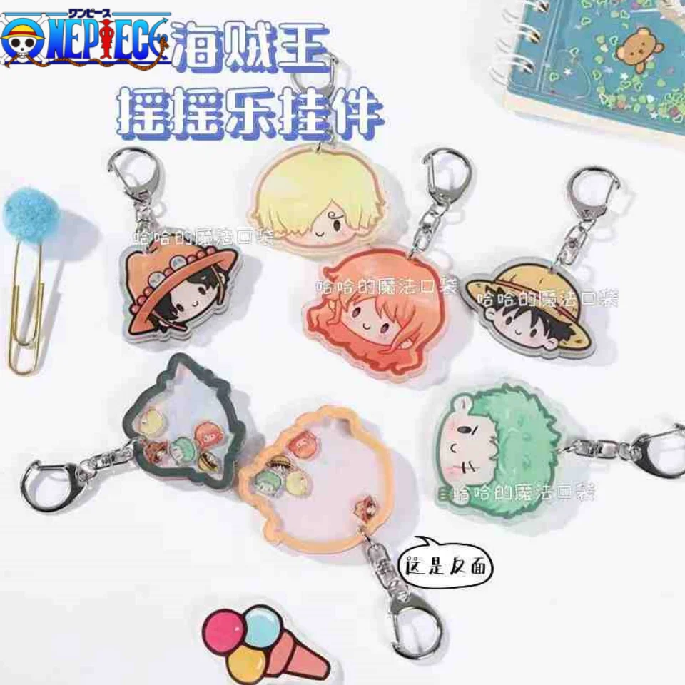 New Anime One Piece Luffy Zoro Acrylic Shake Fighter Keychain Jujutsu Kaisen Student Schoolbag Pendant Backpack Widget Gift