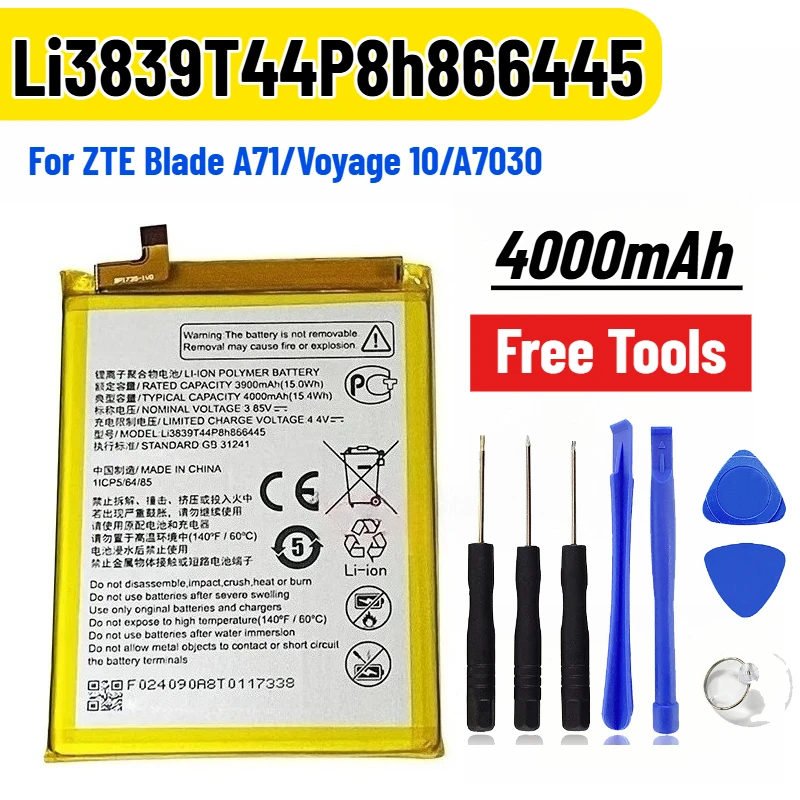 

4000 мАч Li3839T44P8h866445 для мобильных телефонов ZTE Blade A71/Voyage 10/A7030