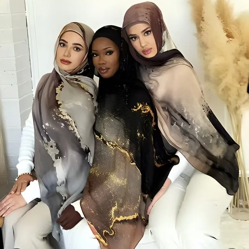 

Modal Printed Shawl Satin Printed Scarf National Headscarf Women Scarf Accessories Hijab Chal De Lana