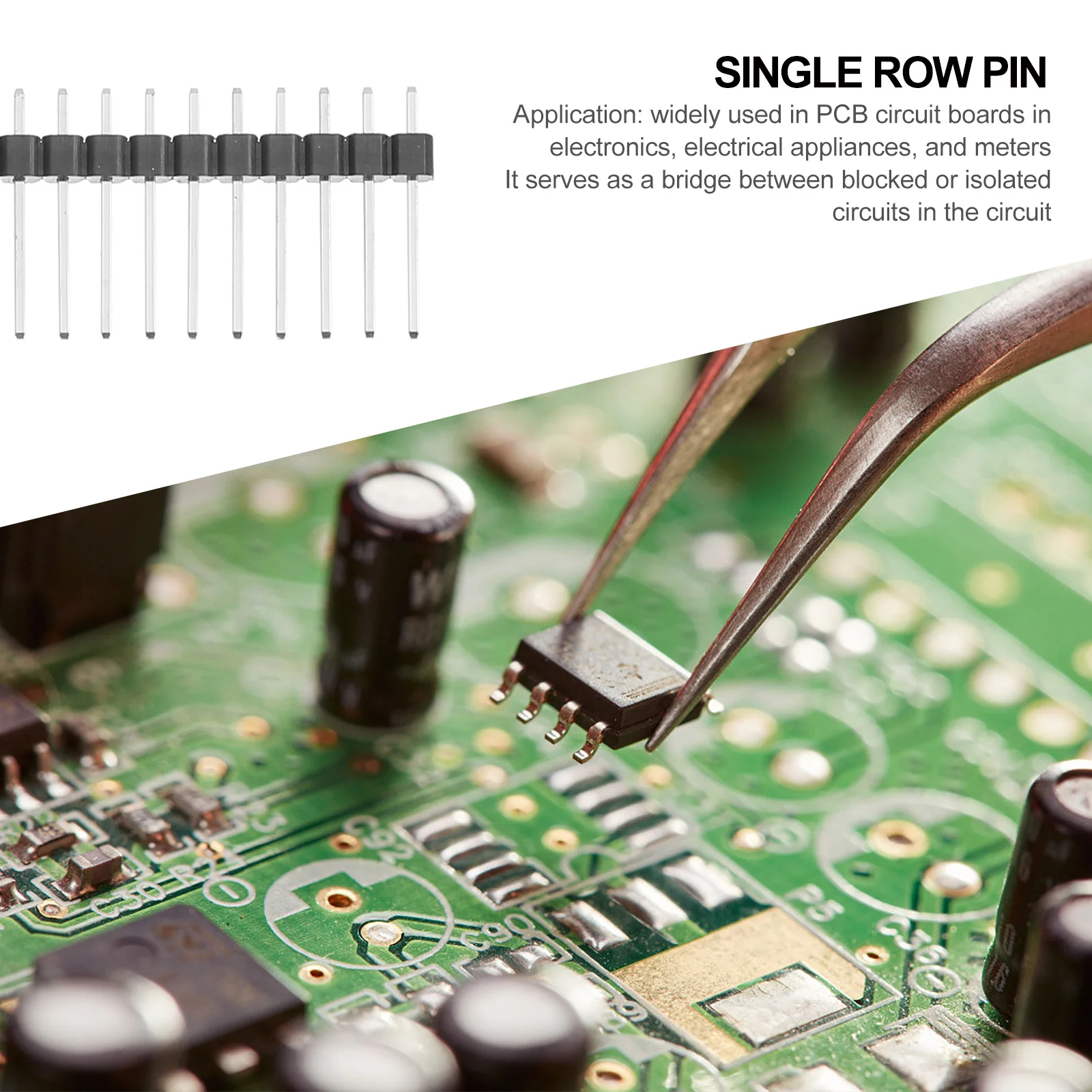

30Pcs Plated Male Header Pin Single Row Pcb Connector Strip Pcb Board Accessory Breadboard Accessory