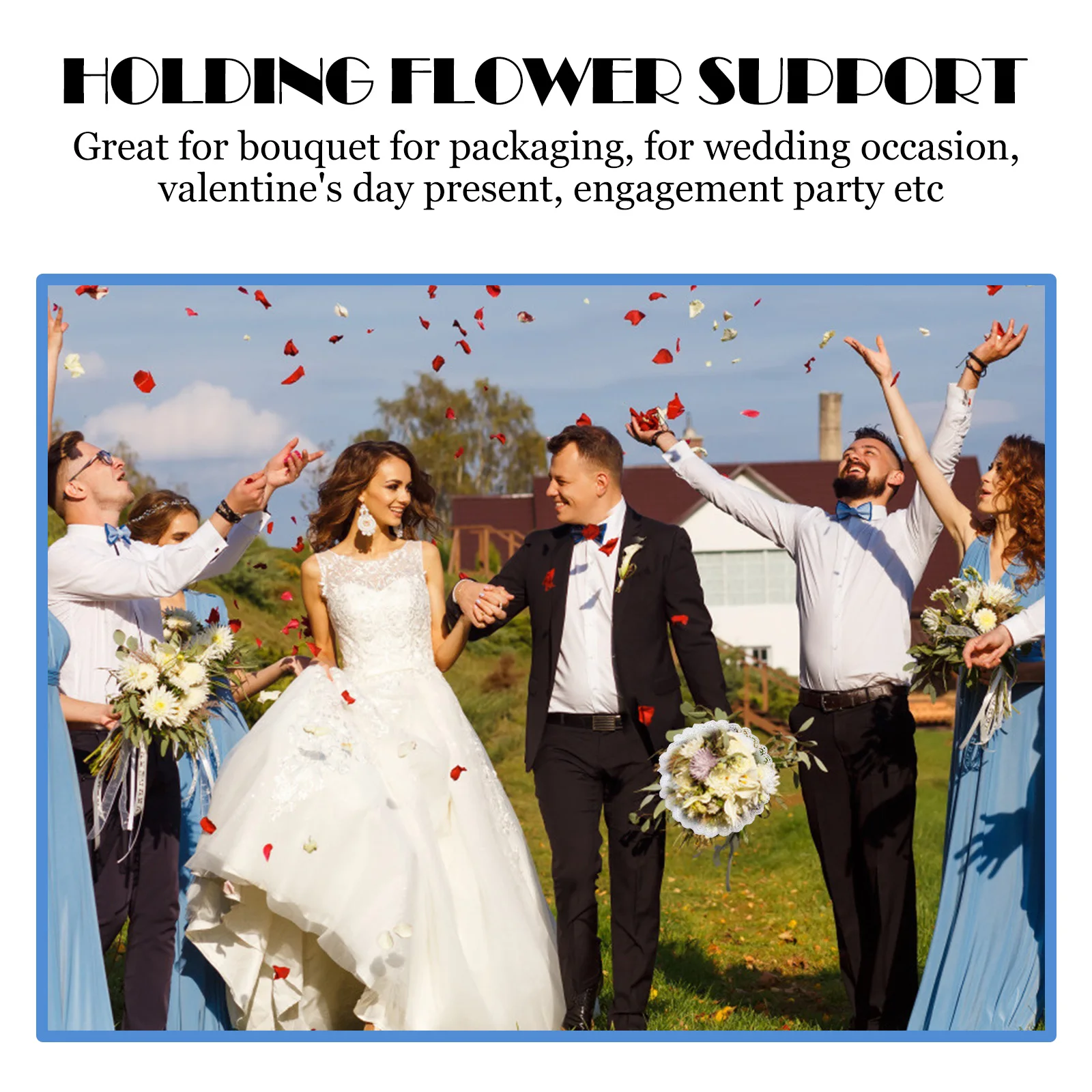 

3 Sets Bouquet Holders Floral Handle Wedding Supplies Bridal Flowers Artificial Decoration Stand Lightweight Compact Size