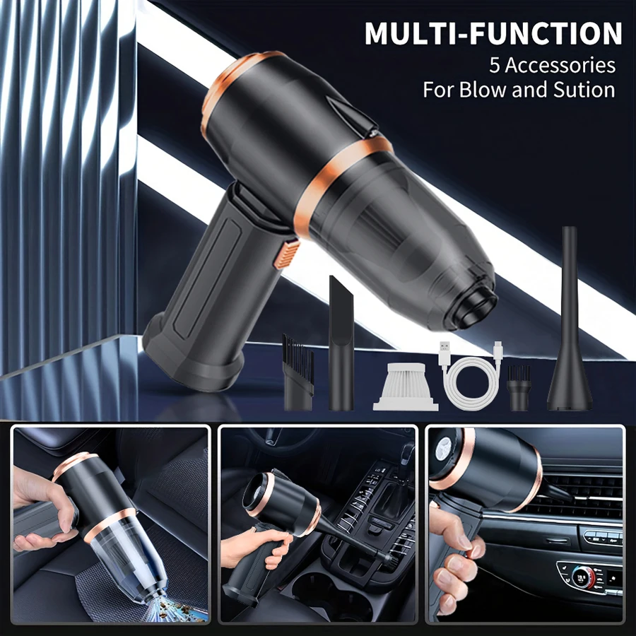 Car Vacuum Cleaner Strong Suction Cleaning Mini Machine Wireless Portable Handhled Blower Machine Air Duster for Home Appliances