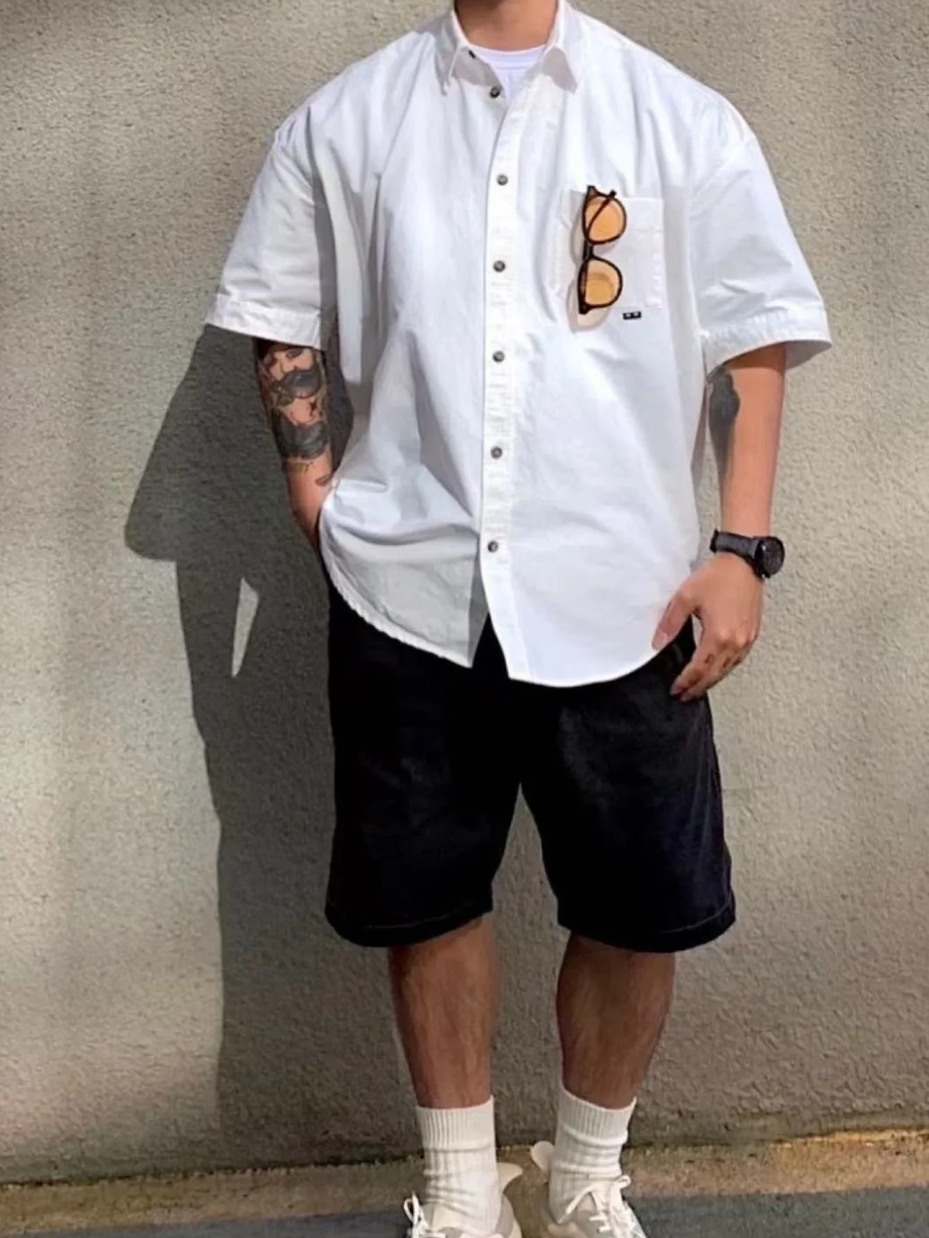 

Men's Slim Fit Black Jorts Unisex Streetwear Original Slim Jeans For Man