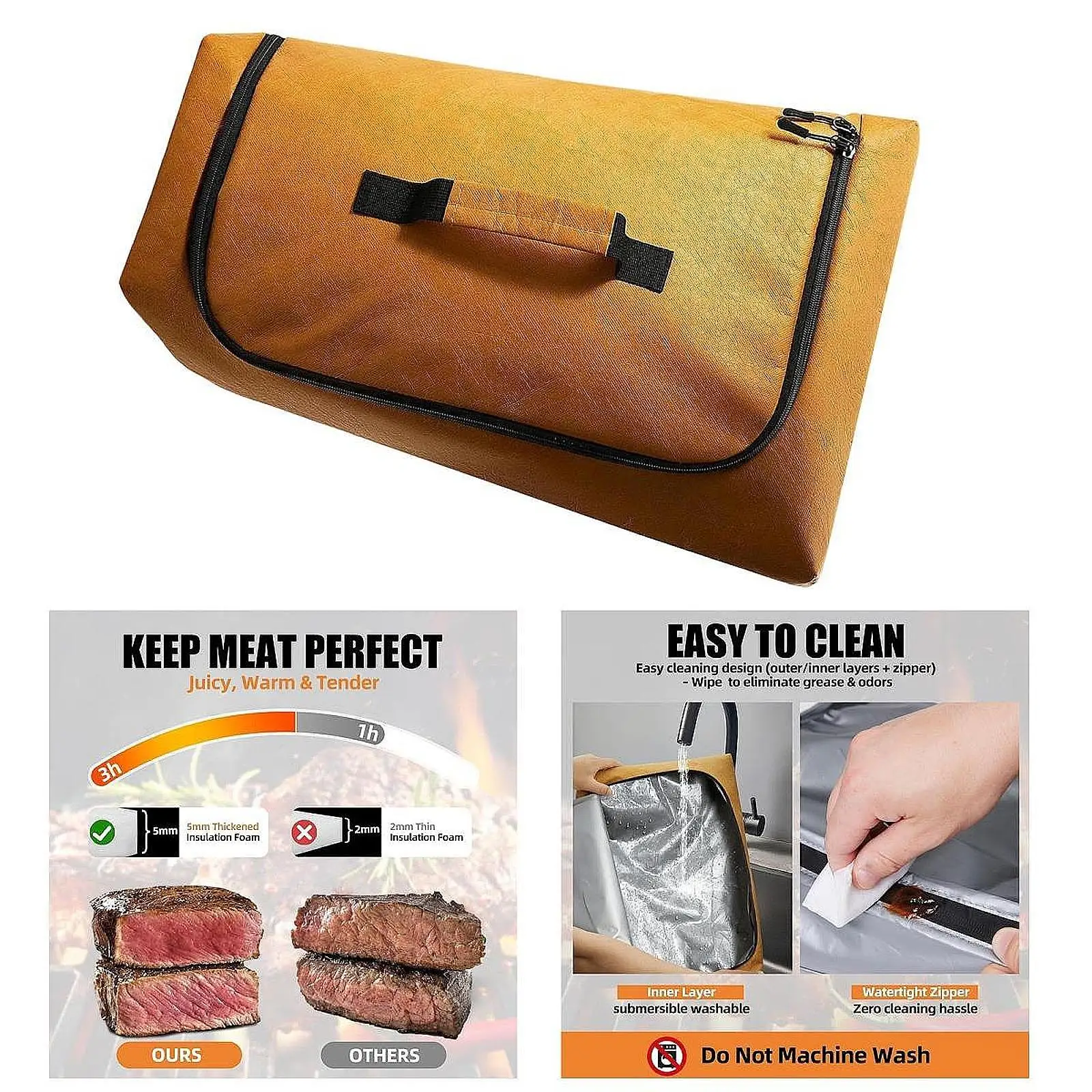 

Многоразовый термосумка-покрывало для барбекю из ткани Оксфорд, сумка для охлаждения мяса, набор аксессуаров для барбекю для праздничных мероприятий, замена