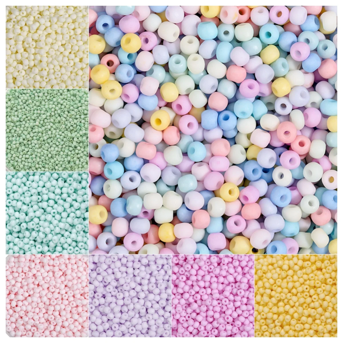 10g/pack 2/3mm Glass Macaron Round Shape Frosted Beads for Jewelry Making DIY Charm Bracelet Earring Necklace Accessories