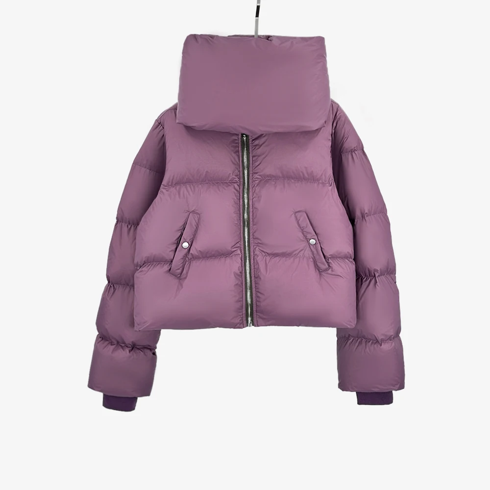 

Зимний теплый пуховик с шарфом и воротником, 90% белый утиный пух, короткий женский пуховик, новое поступление весны 2026 г.