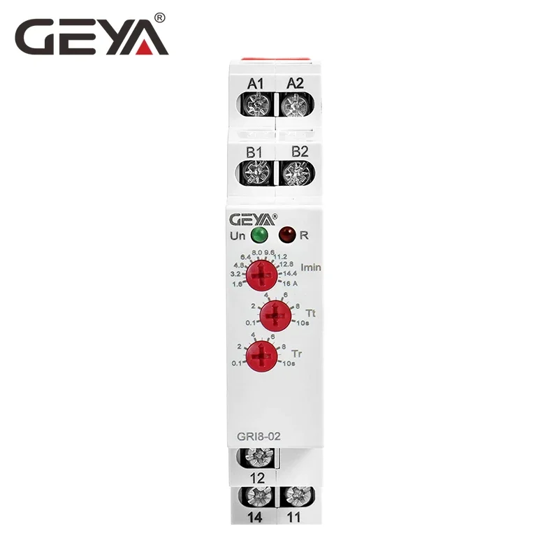 GEYA GRI8-01/02 Over / Under current Monitoring Relay 10A Current Sensing Relay Din Rail Mounted Current Monitor AC/DC24V-240V