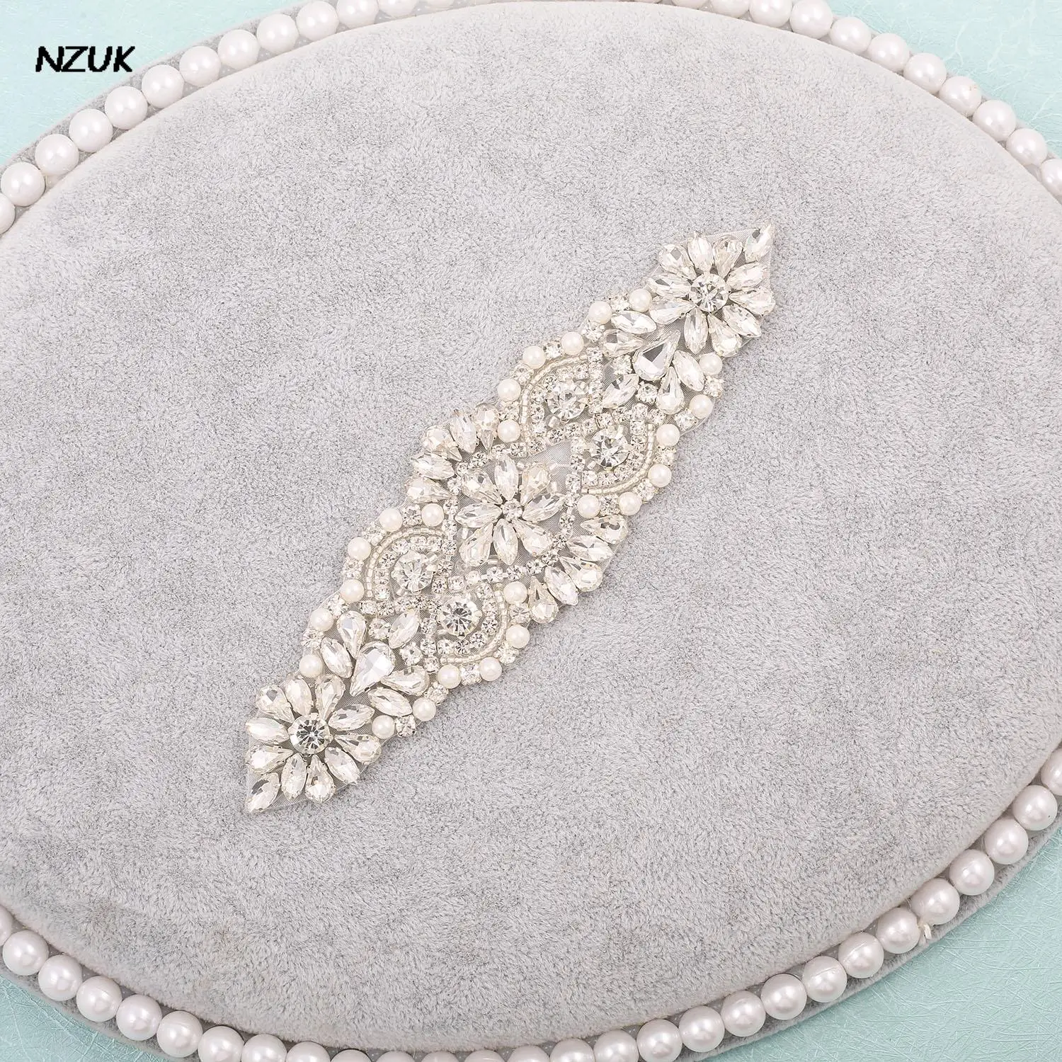 Nzuk Bruids Jurk Riem Met Zilveren Kristallen Rhinestone Applique Sash Riemen Voor Bruidsmeisje Riem Navy Wedding Diamond Riem