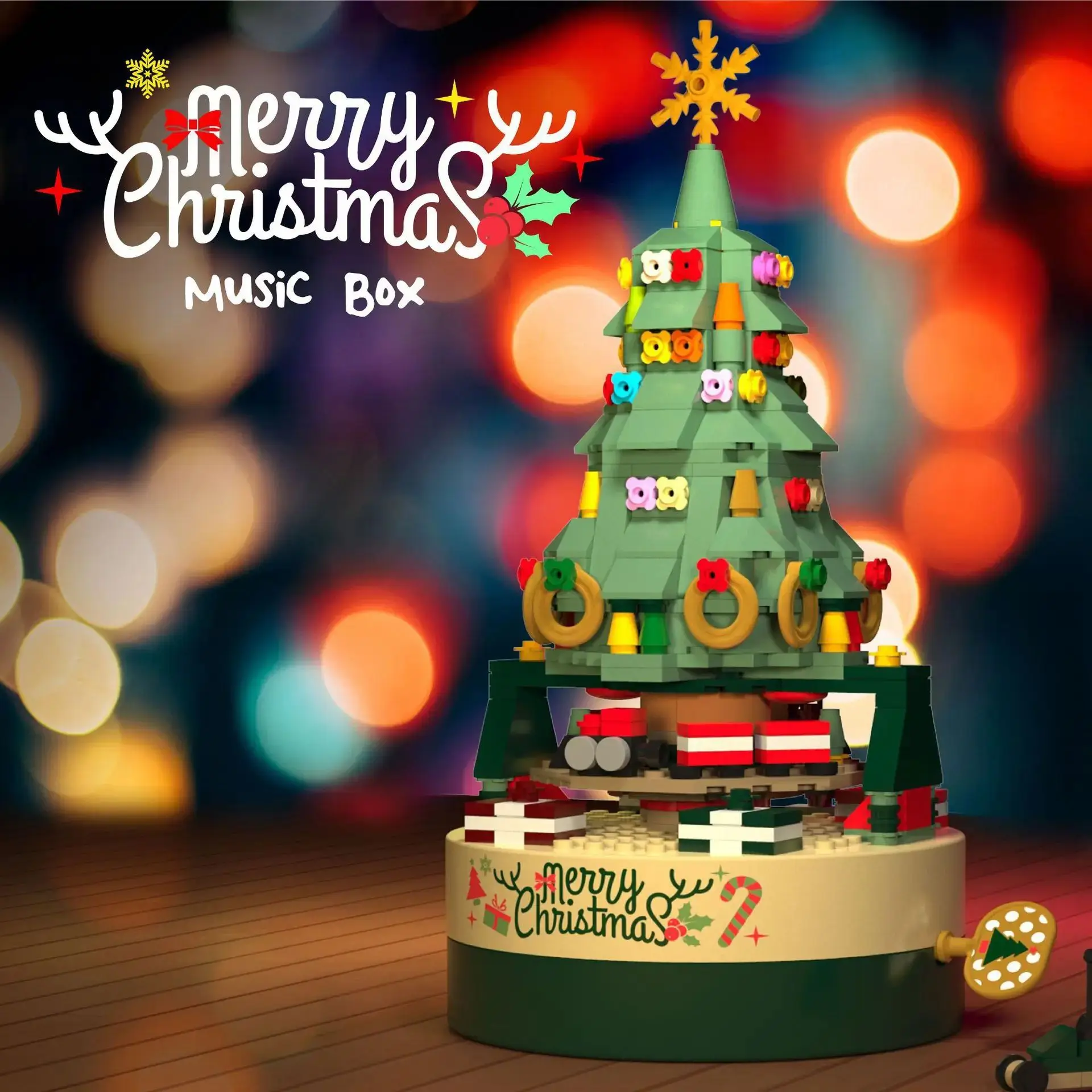 

Merry Christmas Lighting Tree Building Blocks Bricks Creative Music Boxes Decoration Children Kids Christmas Santa Claus Gifts