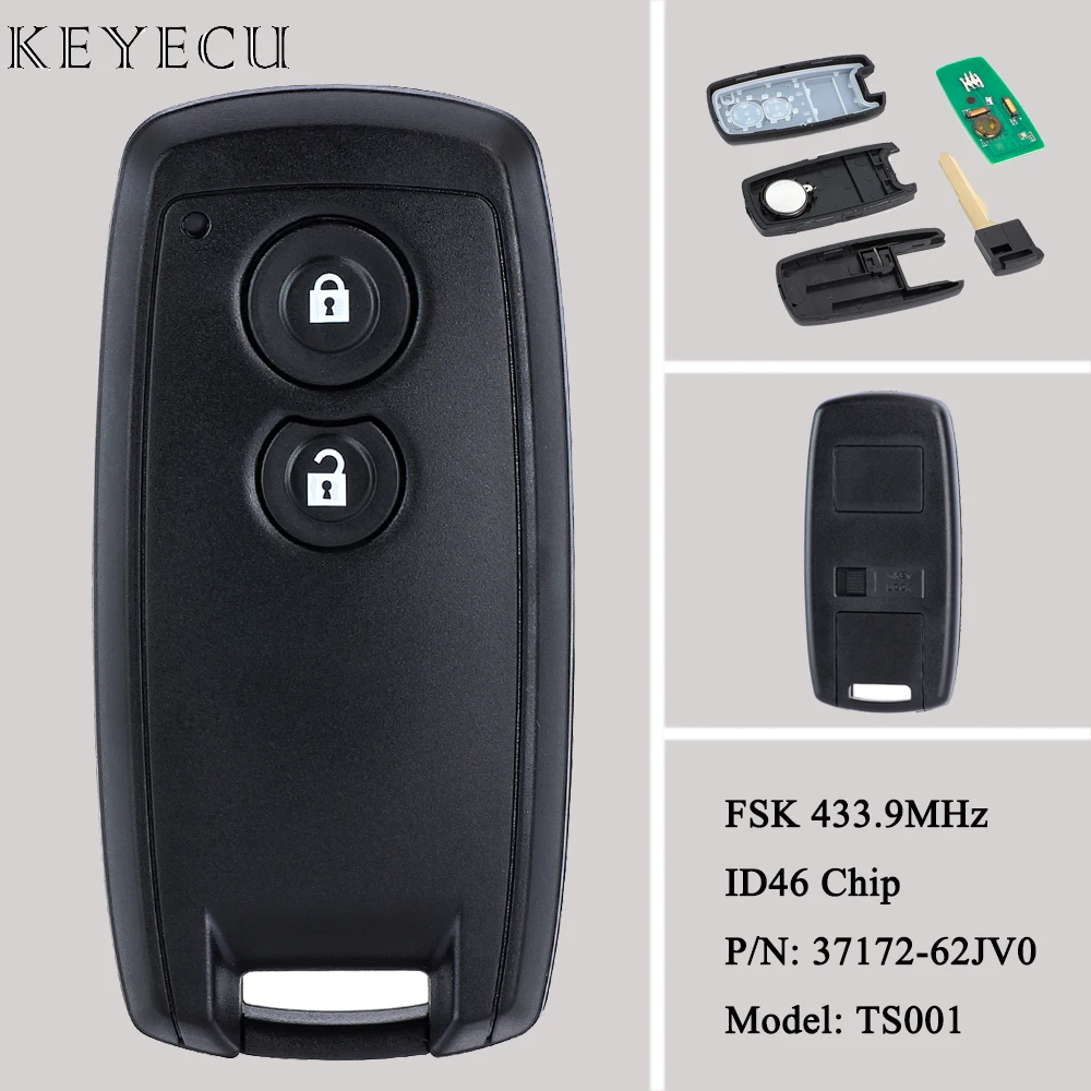 Keyecu dla Suzuki SX4 Grand Vitara bezkluczykowy Go Smart pilot z kluczykiem samochodowym FSK 433.9MHz z chipem ID46 Model: TS001 P/N: 37172-62JV0