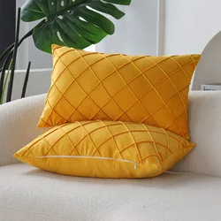 Living Room Pillow Cover Soft Yellow Decorative Pillowcase for Sofa Ins Rectangle Funda Cojin Home Decor Housse De Coussin Chic