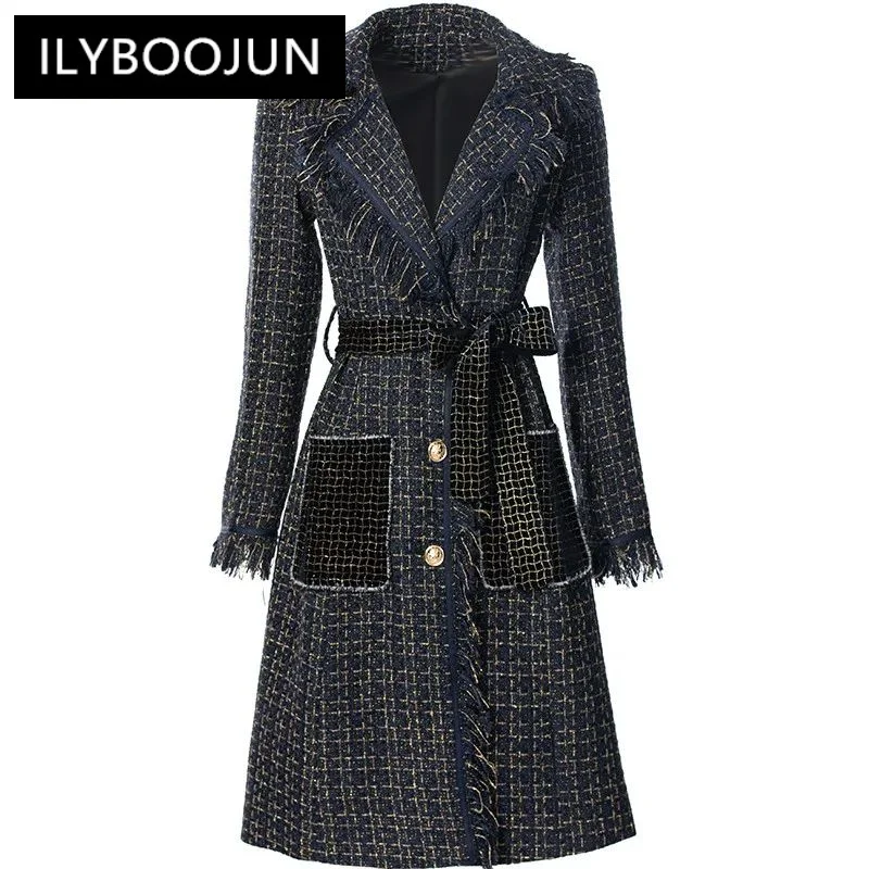 

Autumn/winter New Style Vintage Women's Coat Notched Single-breasted Long-sleeved Streetwear Overcoat 2024 Luxury Designer