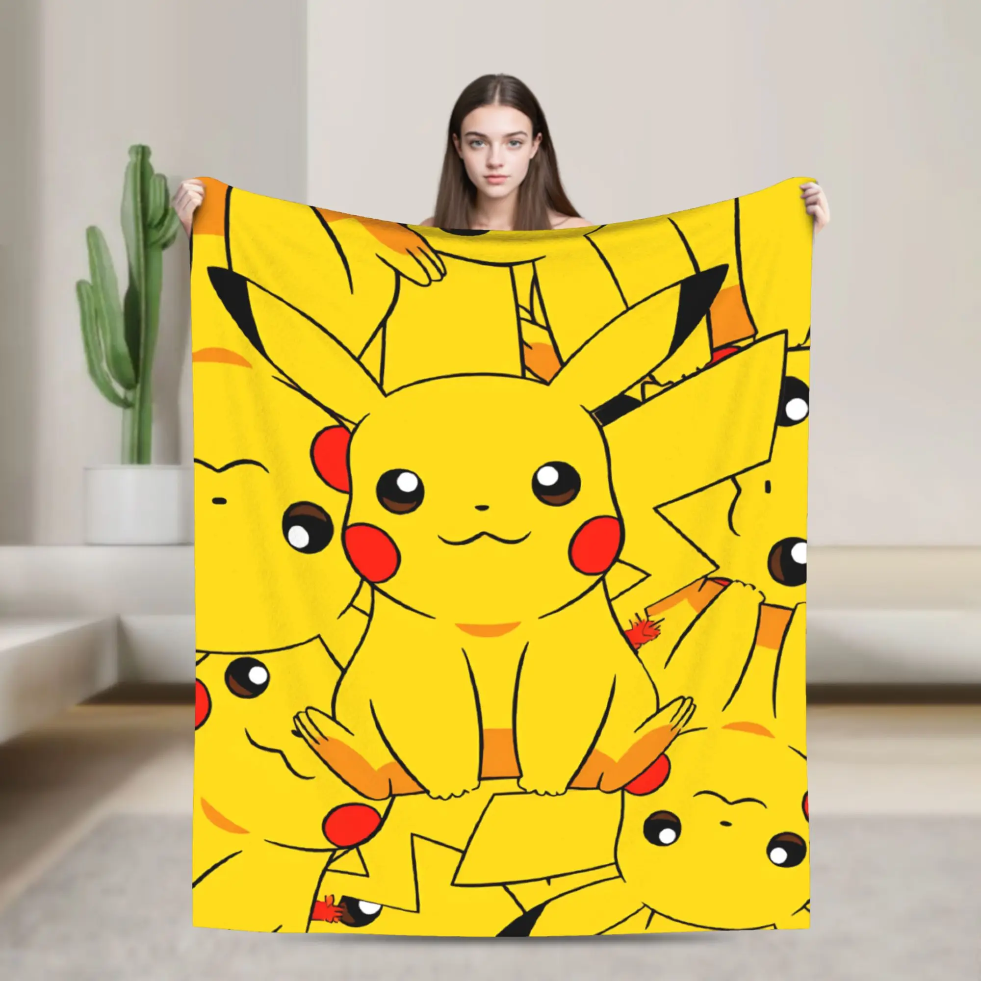 Pikachu Super Soft Blanket  Children Plush Bedding Throws Novelty Couch Chair Flannel Bedspread Sofa Bed Cover