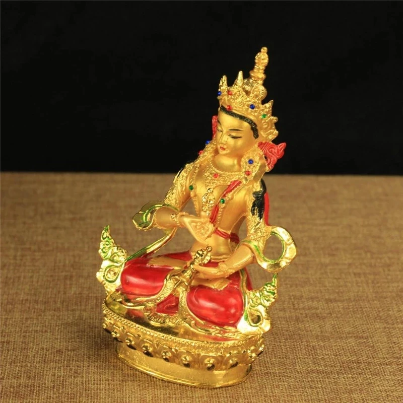 

6 Inch Vajrasattva Buddha Statue Alloy Metal Gilded Tibetan Buddhist Home Decor Effective Spirit Symbol