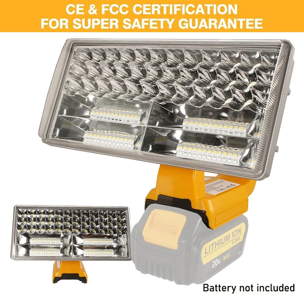 

Многофункциональный светодиодный рабочий фонарь, прожектор дальнего действия с USB-портом, фонарик, совместимый с литиевой батареей Dewalt 18 В, походный светильник