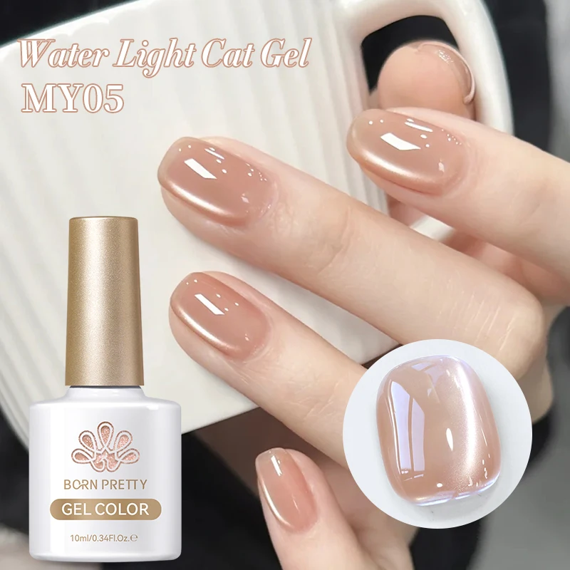 BORN PRETTY 10ml High Transparency Moonlight White Cat Magnetic Gel Nail Polish Water Glass Glitter Soak Off UV LED Varnis