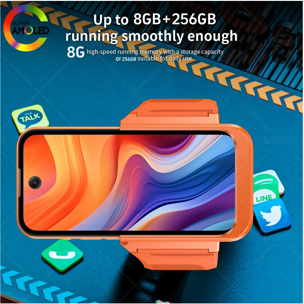 

Смарт-часы 5G LTE Mini с поддержкой звонков, 3,97-дюймовым AMOLED-экраном, двойной камерой 800 Мп, двумя слотами для SIM-карт, GPS, Wi-Fi, Play Market и 256 ГБ встроенной памяти