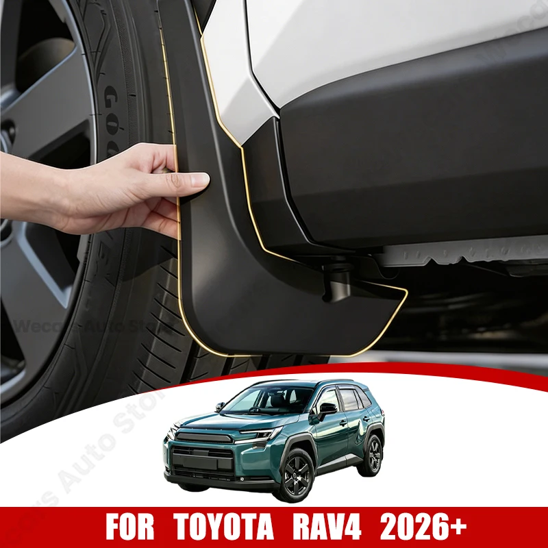 

4-Wheels Mud Guards For Toyota RAV4 XA60 2026+ Front Rear Mudflaps Wheel Splash Guards MudGuards Mud Flap Car Accessories 4PCS