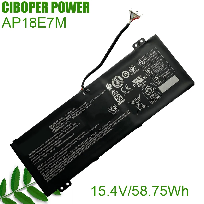 CP Genuine Battery AP18E7M AP18E8M 15.4V57.28Wh For N18C3 N18C4 Nitro 5 AN515-54 AN515-43 AN517-51 AN715-51 Aspire 7 A715-74/74G
